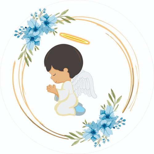 Painel Redondo Sublimado 3d Anjo Batizado 1,5x1,5 | Parcelamento sem juros Painel Redondo Sublimado 3d Anjo Batizado 1,5x1,5 | Parcelamento sem juros