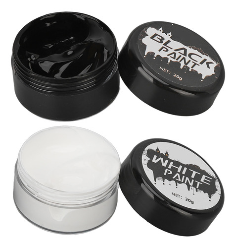 Kit De Pintura Facial En Blanco Y Negro Para Halloween Highl