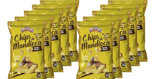 Chips De Mandioca Queijo Nacho 50g Sertanitos - 10 Unidades