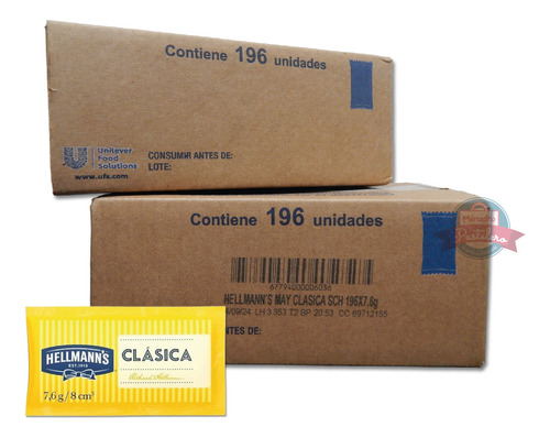 Hellmann's clásica mayonesa sobres caja 196 X 7.6 g