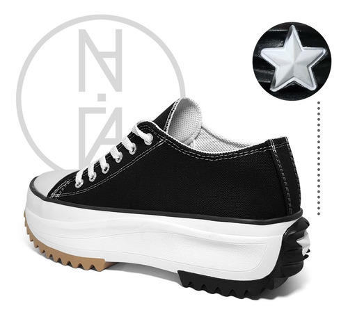 Imagen 2 de 4 de Zapatillas Mujer Plataforma Lona Star Colores Sneaker Cuotas