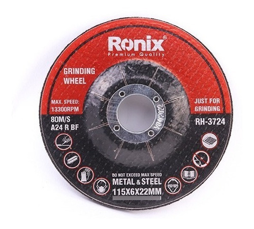 Imagen 2 de 6 de Disco De Desbaste X 10un 115mm X 6mm Ronix