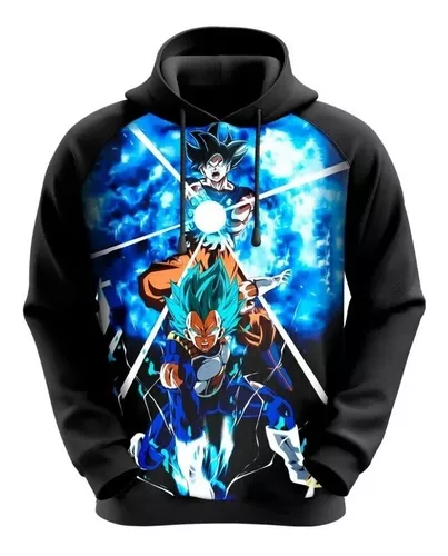 Blusa De Moletom Dragon Ball Goku Super Saiyajin Blue Anime