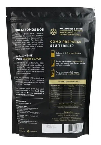 Imagem 2 de 2 de Erva Mate Black Terere Sabor Double Black Premium 500g