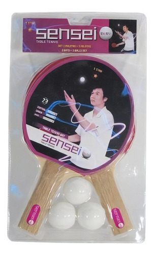 Pacote de 2 raquetes de ping pong Sensei Set Sensei