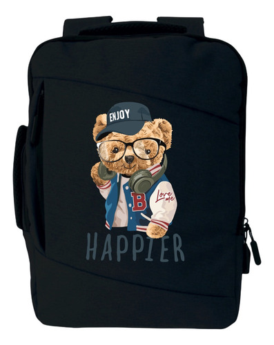 Morral Bear Happier Maleta Bolso De Espalda Serie Black