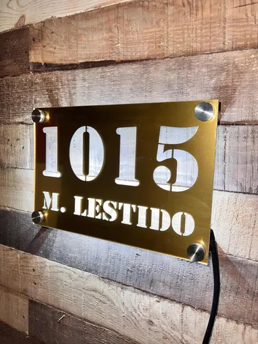 comprar Números De Puerta 30x20cm Metalex Acrilico 3mm Dorado