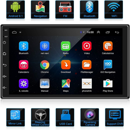 Coche Estéreo Gps Pantalla De Un Solo Din Templada 7 +cámara