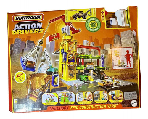 Matchbox Action Drivers Epic Construction Yard 51 Cm Luz Son