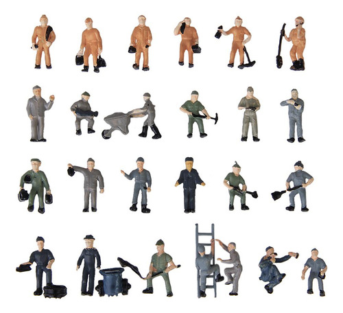 4 X 25x 1:87 Pintada Modelo Trabajador Ferroviario Gente