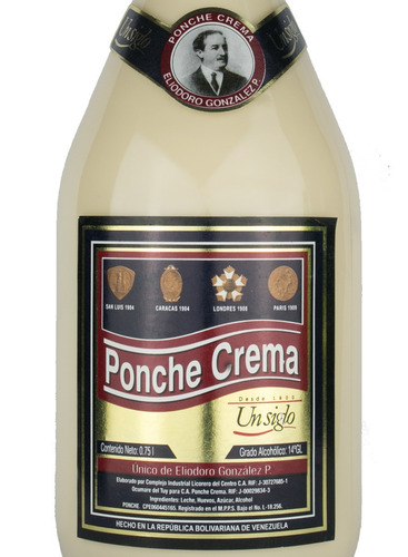 Ponche Crema Eliodoro Gonzalez 0.75lts 14°gl 12 Unds