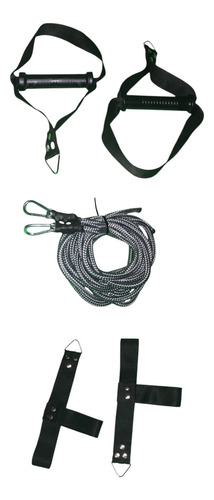 Set De Cuerdas Y Agarres De Cama De Pilates Negro