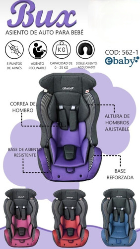 Silla Para Auto Bebe Niño Con Arnes De Seguridad