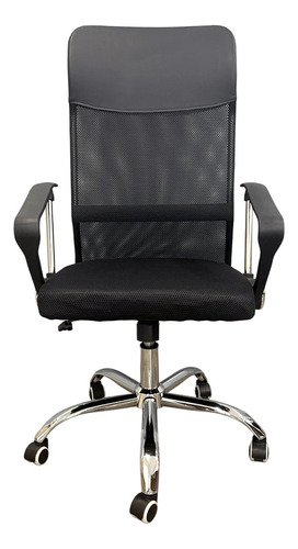 Silla De Oficina De Escritorio Ejecutivo Génova Ergonómica Negro Cuero Sintético