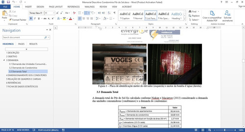 Projeto Elétrico Aumento De Carga Uso Coletivo + Memorial