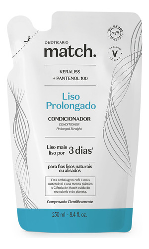 Boticário Match Liso Prolongado Refil Condicionador 250ml