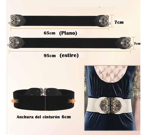 Cinturón Elástico Ancho Para Mujer Cinturón Sin Hebilla De