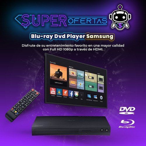 Blu-ray Samsung Full Hd + 250apps + Youtube + Netflix + Dvd!