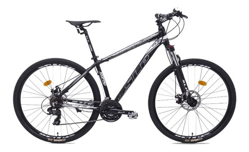 Mountain bike SLP 100 pro R29 18 21v frenos de disco mecánico cambios Shimano Tourney TY500 y Shimano Tourney TY300 color negro mate con pie de apoyo  