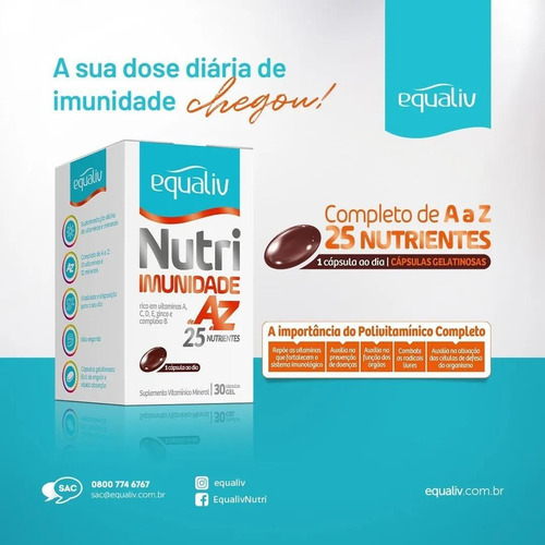 Nutri-imunidade Multivitamínico A-z Minerais Equaliv 30 Cáps