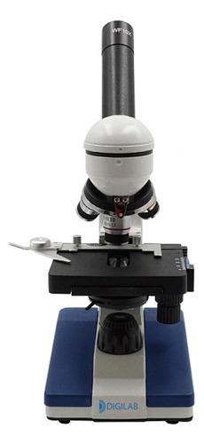 Microscópio Biológico Monocular 1000x Di-136m+ com Movimentação da lâmina, com ajuste de intensidade de luz, aumenta até 1000x, Objetivas de 4x, 10x e 40x, Ocular de 10x e 25x, Não precisa de Óleo