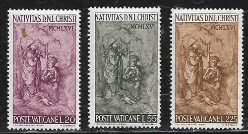 Serie 3 Estampillas Mint - Navidad´66 - Vaticano Año 1966