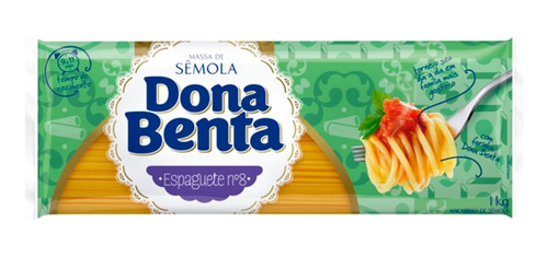 Macarrão Dona Benta Espaguete Sêmola 1kg Embalagem Com 12 Un