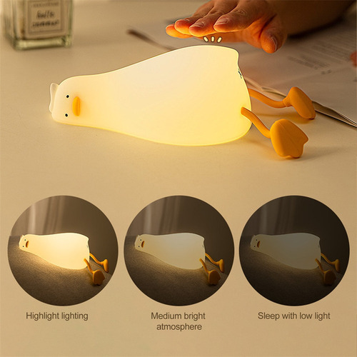 Luz De Noche De Silicona Con Sensor Táctil De Pato