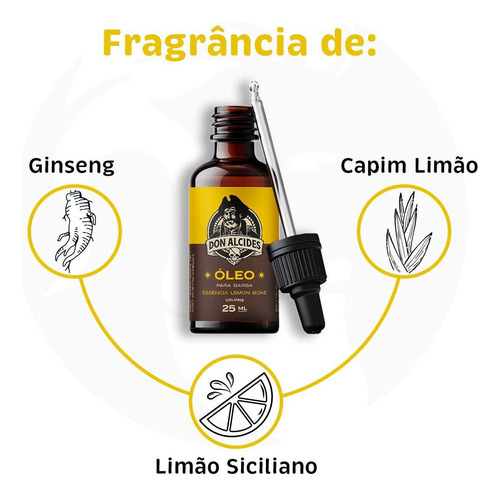 Óleo Para Barba Lemon Bone Profissional 25ml Don Alcides