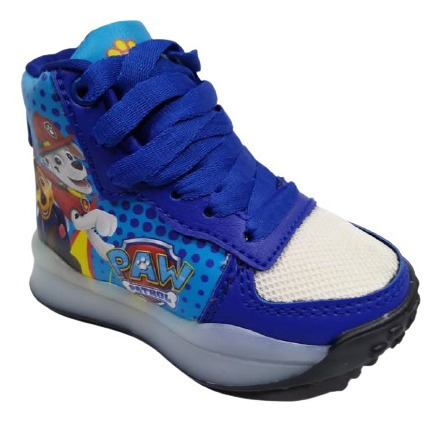 Botas Zapatos Paw Patrol Niños Skye Azul Luces Peludas Perro