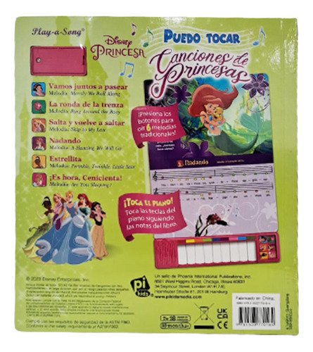 Disney Princesas Puedo Tocar Piano, De Editores De Dial Book. Editorial Dial Book, Tapa Dura En Español, 2023