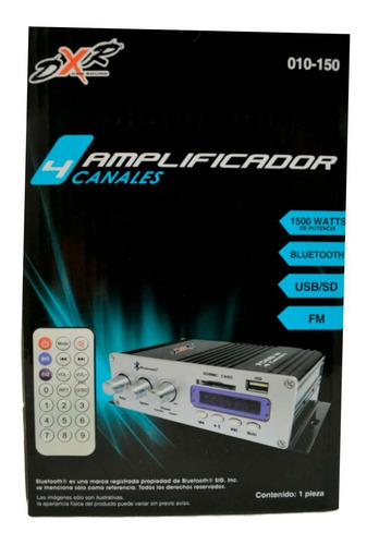 Imagen 10 de 10 de Amplificador 1500w Usb Sd Y Fm 4 Canales Control Remoto Blue