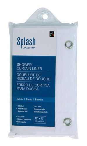 Cortina Forro De Cortina Para Baño Limpieza Facil Color Blanco Liso