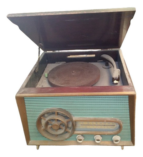 Tocadisco Y Radio De Madera Antiguo Para Decoración Técnico