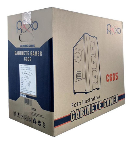 Gabinete Gamer Pixxo Cg05 S/ Coolers Atx S/ Fonte