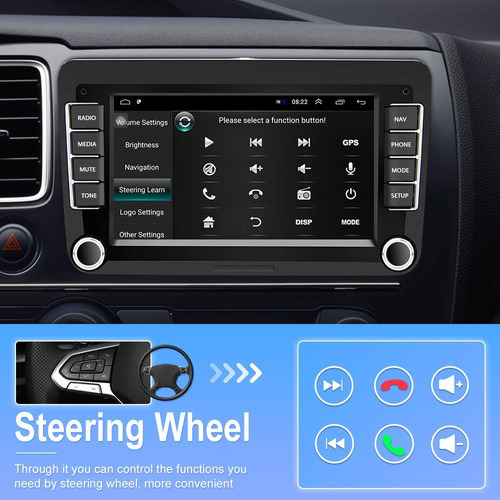 Autoestéreo De 7 Pulgadas C/android 9.1/din Dual P/vw Jetta
