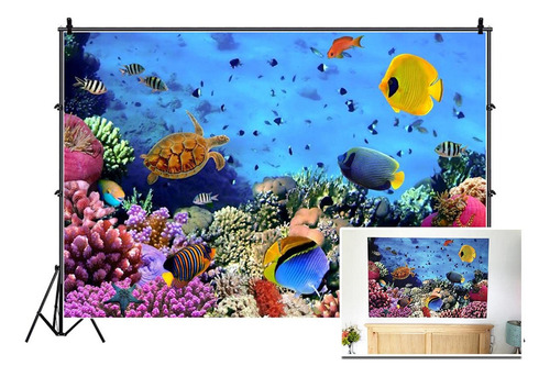 Aofoto 7x5ft Undersea Coral And Fish Background Colorful Mar