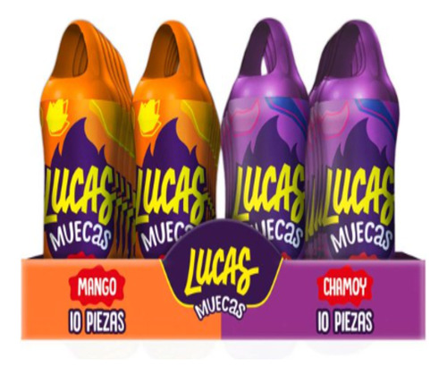 Lucas Paleta Con Chile En Polvo Mango Y Chamoy 20pz De 24 G
