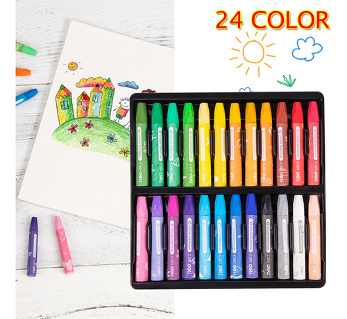 Pasteles Al Óleo Deli Water, 24 Colores, Crayones De Acuarel