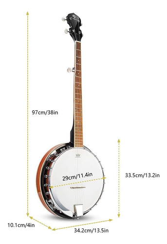 Vangoa Banjo Juego De Banjos De 5 Cuerdas Con Resonador...