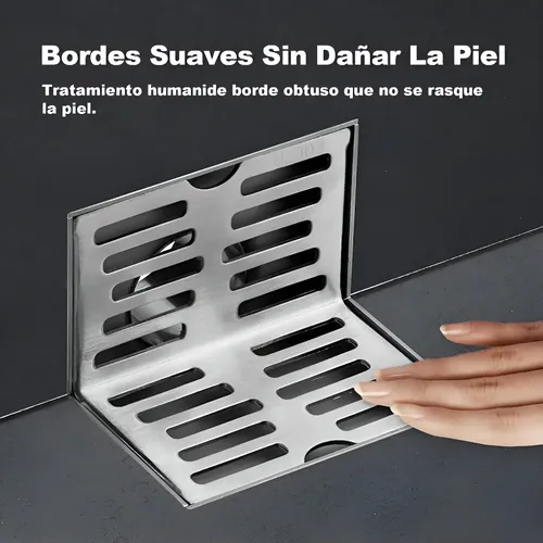 Rejilla De Drenaje Lateral De Acero Inoxidable - Para Balcones Y Exteriores, Antihojas, Instalación Con Tornillos