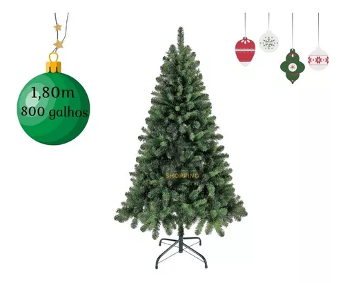 Árvore De Natal Pinheiro Canadense 1,80m E 800 Galhos | Parcelamento sem  juros