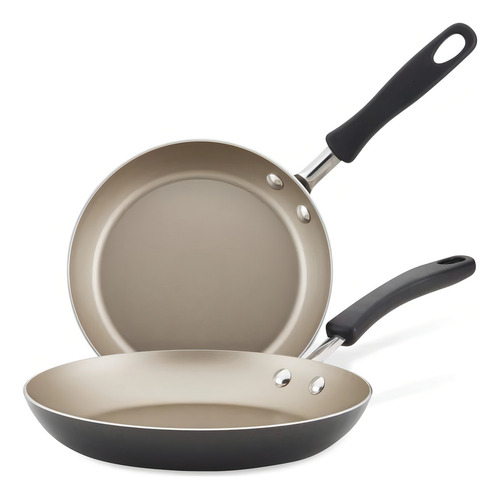 Set 2 Sartenes Farberware 22303 Antiadherente 21 Y 25cm Negr Color Negro