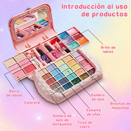 Set Maquillaje Lavable Para Niñas No Tóxico Cosmético 45pcs