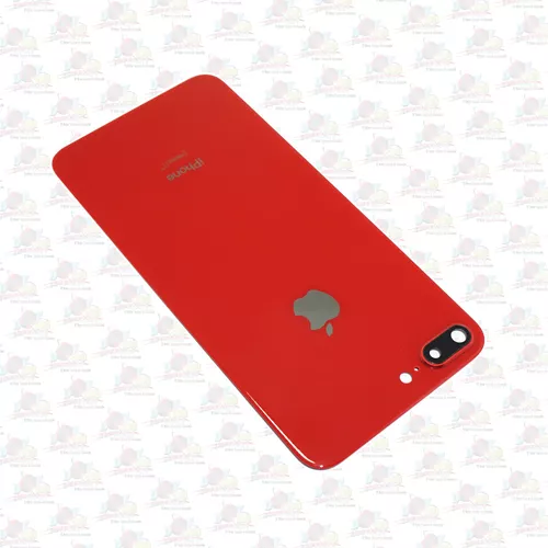 Tapa Trasera Cristal Con Lente Para iPhone 8 Plus Rojo Adhes