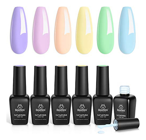 Kit Esmaltes De Gel Para Uñas 6 Pzs Candy Land Soft Pastel