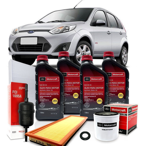 Kit Revisão Troca Ford 5w30 Fiesta 2009 2010 2011 2012 2013