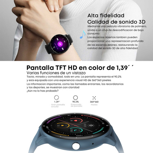 Smartwatch Zl02 Reloj Inteligente Negro Con Correa De Silicona