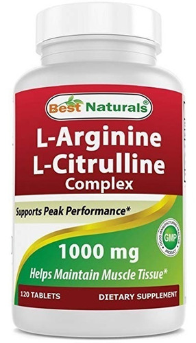 Best Naturals Complejo L Arginina L Citrulina 1000g 120 Tabs