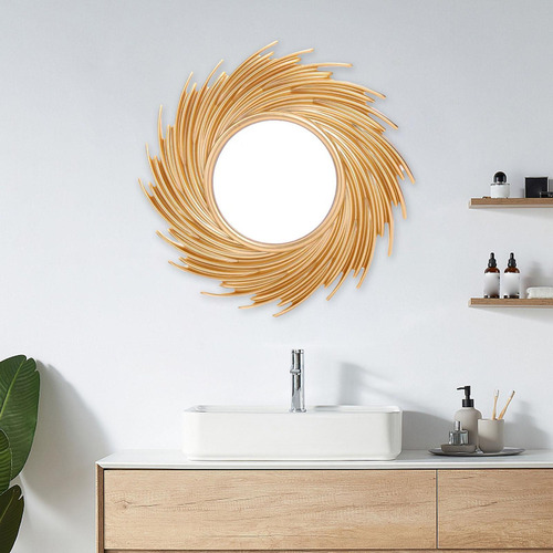 Espejo Redondo Espejo Circular Decorativo Espejo Dorado